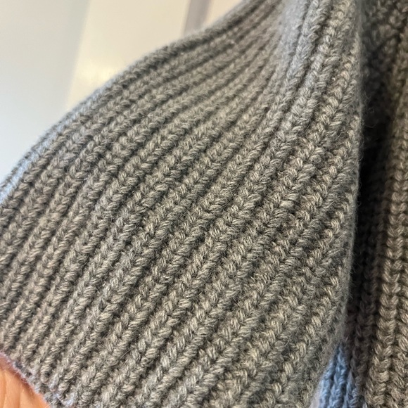 Sold-Theory Grey Wool/Cashmere Mock Neck Sweater - Picture 3 of 4